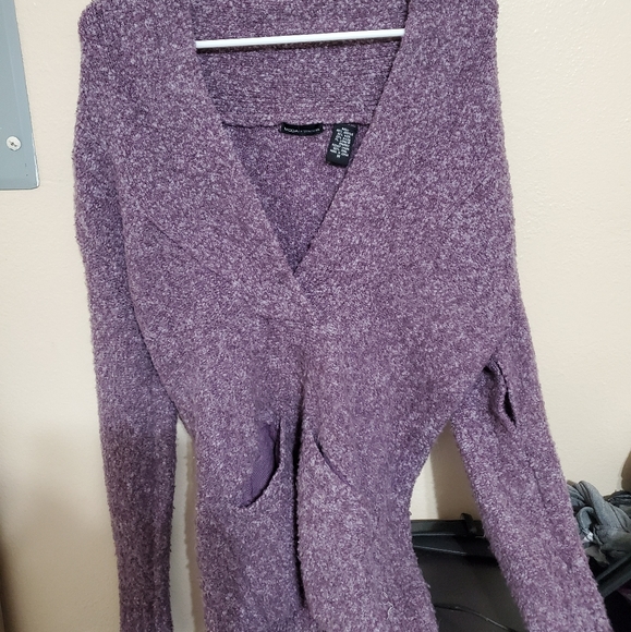 Warm, Purple, Deep V neck Sweater - Picture 1 of 2